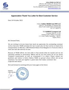 Appreciation Letter~Linikor Projects